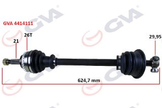 KOMPLE AKS SOL CLİO II 1.4İ 16V 98-05 ABSLİ 26DİŞ 625MM resmi