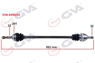 KOMPLE AKS SAĞ CORSA C-COMBO 1.3 CDTI-1.7DTI 00-06 29 DİŞ ABSLİ 931MM resmi