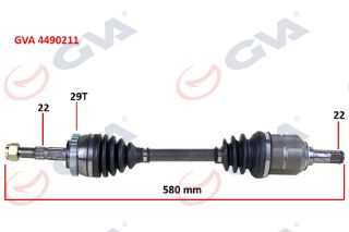 KOMPLE AKS SOL CORSA C-COMBO 1.3 CDTI-1.7DTI 00-06 29 DİŞ ABSLİ 580MM resmi