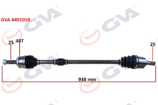 KOMPLE AKS SAĞ ACCENT BLUE 1.4/1.6 CVVT 10- ABSLİ 48DİŞ 927MM AT MT resmi