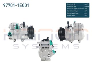 KLIMA KOMPRESÖRU 4 PK 125MM HYUNDAİ ACCENT ERA 1.4İ 16V - 1.6İ 2006-2012 resmi