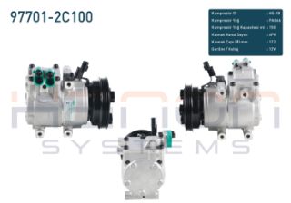 KLIMA KOMPRESÖRU 4 PK 122MM HYUNDAİ ELANTRA 1.8İ - 2.0 2001-2007 / TUCSON 2.0 2004-2010 / KİA SPORTAGE 2.0 2004-2010 resmi