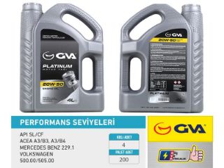 MOTOR YAĞI 20W50 4 LT PLATINUM MİNERAL API SL/CF resmi