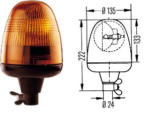 GALAKSİ LAMBA 24V KELEBEKLI AYAKLI SARI DONER LAMBA resmi