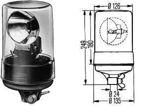 DONER LAMBA 24V 600 AYAKLI MAVİ resmi
