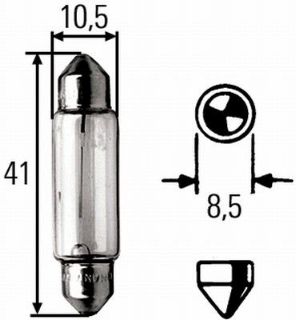 AMPUL C10W K 10W 12 V SV 8 5 UNİVERSAL CV 0-335344-61308-63637-1087-1354864-1814000004-2137742-2098176-2098176-3385821M1-3018541 resmi