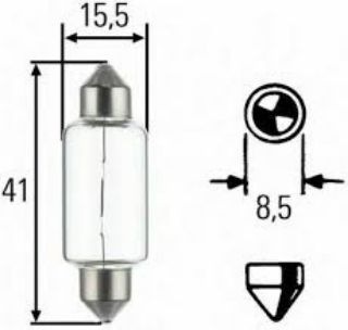 AMPUL SOFIT HALOJEN 24V  15W  SV8.5-8  ÜNIVERSAL resmi