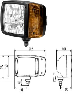 FAR GRİ İŞ MAKINASI FARI SAĞ 12V H3. H7 resmi