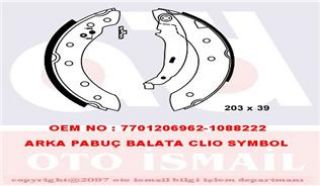 ARKA PABUÇ BALATA P106-P206-P306-SAXO-CLİO II-SYMBOL-THALIA-LGN-TWNG-LOGAN 04 SANDERO 08 7701206962 resmi
