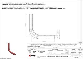 3 KAT POLYESTERLI SILIKON Q 16MM 15CM X 15CM DİRSEK HORTUMU resmi
