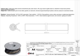 İÇTEN ÖRGÜLÜ BENZİN YAKIT HORTUMU 5.0 MM X 11.0 MM NBR-CR-E TİPİ-MAKARALI resmi