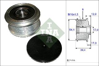 ALTERNATÖR KASNAĞI RULMANLI FİESTA V 01-10 -FUSION 02-05 1.4 TDCI-MADA 2 1.4 CD 03 6 KANAL resmi