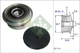 ALTERNATÖR RULMANLI KASNAK MONDEO IV 07 /> GALAXY S MAX 2,0 16V VOLVO V70 III S80 II 2,0 16V 07> resmi