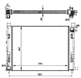 RADYATÖR RA0231100 CLİO-IV 1.5 DCI 26MM (214100078R) DACİA LOGAN LODGY resmi