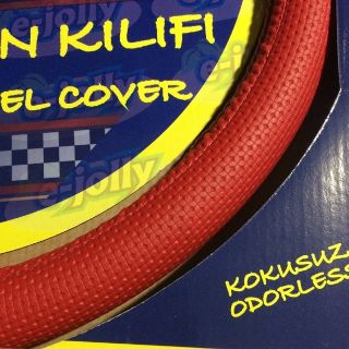 DİREKSİYON KILIFI 38CM BÜYÜK NOKTA DESENLİ KIRMIZI resmi