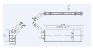 KALORİFER RADYATÖRÜ TRANSİT T15 KLİMASIZ 247X147X42 2 SIRA ALB SİSTEM resmi