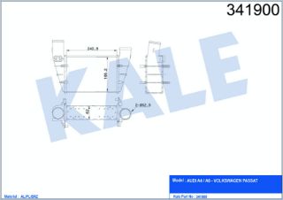 TURBO RADYATÖRÜ İNTERCOOLER VW A4-A6/PASSAT 1.8T 1.9TDI 240.8X166.2X67 AL/PL/BRZ resmi