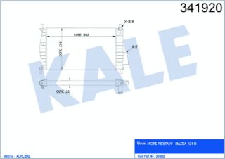 SU RADYATÖRÜ FORD FİESTA BOX / FİESTA IV 1.3I / 1.0I 95-02 MAZDA 121 III 1.3  96-03 AL/PL/BRZ MANUEL resmi