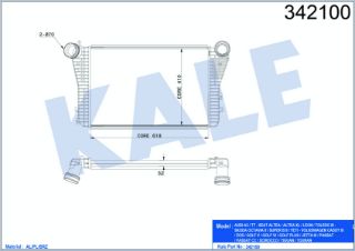 TURBO RADYATÖRÜ İNTERCOOLER VW A3-TT/ ALTEA-LEON-TOLEDO III/ OCTAVIA-SUPEB-YETI/BEETLE-CADDY III-CC- EOS-GOLF VI-JETTA III-JETTA IV -PASSAT-SCIROCCO-TOURAN 1.8-1.9-2.0TDI-TFSI 615X406.6X32 AL/PL/BRZ resmi