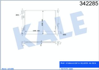 SU RADYATÖRÜ HYUNDAİ ACCENT IV SALOON / VELOSTER / RİO III 1.4-1.6 GDI 10-> 500X382X16 AL/PL/BRZ MANUEL resmi