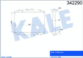 SU RADYATÖRÜ MİTSUBİSHİ L 300 BOX / BUS  2.0 4WD-2.5 D 86-13 HYUNDAİ H100 BOX / BUS 2.5 D / 2.4 93-00 AL/PL/BRZ MANUEL resmi