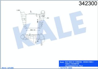 TURBO RADYATÖRÜ VOLKSWAGEN POLO 01=> SEAT CORDOBA IBIZA III 02=> SKODA FABIA 00=> 1.4/1.9TDI (MT) [BRAZING] [183×188,2×64] resmi