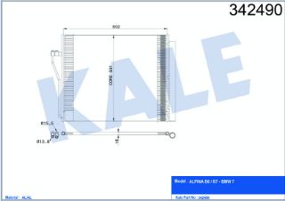 KLİMA RADYATÖRÜ BMW 7 ACTIVEHYBRID 750İ 760İ 08=> ALPINA B6 4.4 14=> (AT/MT) KURUTUCU İLE [BRAZING AL/AL] [582×501×16] resmi