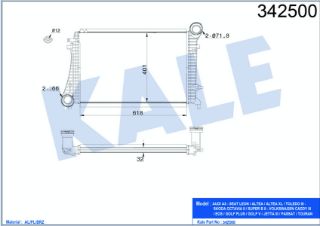 X TURBO RADYATÖRÜ İNTERCOOLER A3-CADDY III-GOLF-JETTA-OCTAVIA-SUPERB-TOLEDO 615X406.6X32 AL-PL- resmi
