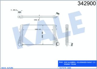 TURBO RADYATÖRÜ VOLKSWAGEN CC 11=> PASSAT SHARAN 10=> TIGUAN 07=> 1.6/2.0TDI 2.0TDI 16V SEAT ALHAMBRA 2.0TDI 10=> [BRAZING] [615×398×32] resmi