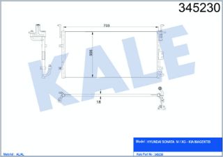 RADYATÖR KLİMA SONATA  99-02  MAGENTIS 05-15 resmi