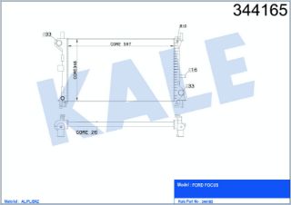 SU RADYATÖRÜ FORD FOCUS 1.6 16V / 2.0 16V AL/PL/BRZ MANUEL-OTOMOTIK resmi