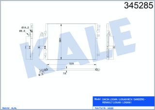 RADYATÖR KLİMA LOGAN 04-12 1.4  SANDERO 1.4-1.5DCI-1.6  CLİO II 1.6 16V  SYMBOL I 1.4-1.4 16V resmi