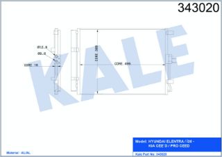 RADYATÖR KLİMA İ30 12-16  CEED 12-18  PROCEED 11= DİZEL 537X382X16 resmi