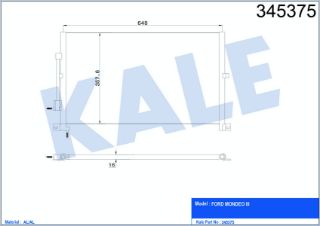 KLİMA RADYATÖRÜ MONDEO 1.8 2.0 16V 2.0 TDCI 00>07 MANUEL KLİMALI resmi
