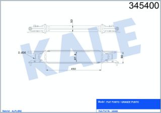 TURBO RADYATÖRÜ İNTERCOOLER GRANDEPUNTO PUNTO EVO MİTO   450X97X52 resmi