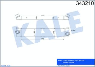 TURBO RADYATÖRÜ İNTERCOOLER PEUGEOT BOXER BUS-BOX-CITROEN JUMPER BUS-BOX AL-PL-BRZ 745X145X64 resmi