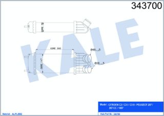 TURBO RADYATÖRÜ P207 06=> CITROEN C2 C3 05=> 1.6HDI [BRAZING] [300×147×76] resmi