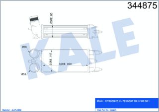 TURBO RADYATÖRÜ P508 1.6 1.6THP 10=> CITROEN C5 III 1.6THP 09=> [BRAZING] [300×147×80] resmi