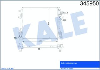 SU RADYATÖRÜ JAGUAR XF XJ 2.0 2.2D 2.7 3.0D 09=> (MT) [BRAZING] [572×508×26] resmi