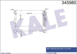 SU RADYATÖRÜ MERCEDES BENZ VIANO W639 2.0/2.2CDI VITO VITO/MIXTO 109-122CDI 03=> (AT) (AC/NAC) [BRAZING] [650×398×32] resmi