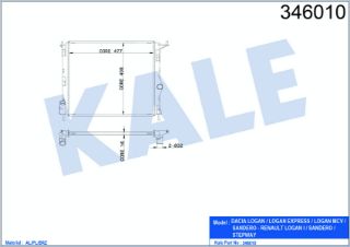 SU RADYATÖRÜ DACİA LOGAN/SANDERO II 1.4 1.6 08> resmi