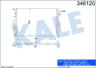 SU RADYATÖRÜ FORD FOCUS III C-MAX II 10=> GALAXY 06=> MONDEO IV 07=> S-MAX 07=> 1.6ECOBOOST 2.0/2.2TDCI 10=> VOLVO S60 10=> S80 08=> V40 12=> V60 10=> V70 07=> 2.0 D2/D3 T2/T4 (MT) [BRAZING] [671×468×26] resmi