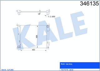 SU RADYATÖRÜ KİA SOUL 1.6CVVT 09=> MEK 480X414 AL/PL/BRZ MANUEL resmi