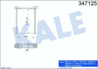 RADYATÖR KALORİFER FLUENCE 10-12  MEGANE III 08-15  VİVARO 14=  SCENİC III 09=  TRAFİC III 14= BRAZING resmi