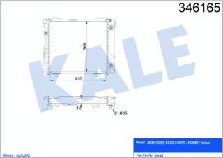 SU RADYATÖRÜ MERCEDES BENZ CUOPE C124 230CE KOMBI S124 200-230TE SEDAN W124 200-230E 85<93 (AT) [BRAZING] [410×368×40] resmi