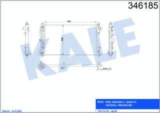 SU RADYATÖRÜ OPEL INSIGNIA A 08=> SAAB 9-5 10=> 2.0 TURBO (AT) (AC/NAC) [BRAZING] [680×388×16] resmi