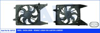 FAN RADYATÖR LOGAN 04-12  SANDERO 08-13  1.2 16V-1.4-1.5 DCI-1.6 DAVLUMBAZLI REZİSTANSLI resmi