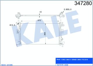 SU RADYATÖRÜ FORD FOCUS III/C-MAX II 1.6TI 10-> MT [BRAZING] [672X368X16] resmi