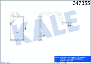RADYATÖR KALORİFER LANCER 08=  ASX 10=  OUTLANDER 06-12  CITROEN C4 12=  PEUGEOT 4007 4008 resmi