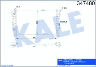 SU RADYATÖRÜ OPEL VECTRA A 1.6I 1.8I 2.0I 88<95 CALIBRA A 2.0I 94<97 (AT) (AC) [BRAZING] [617×368×32] resmi